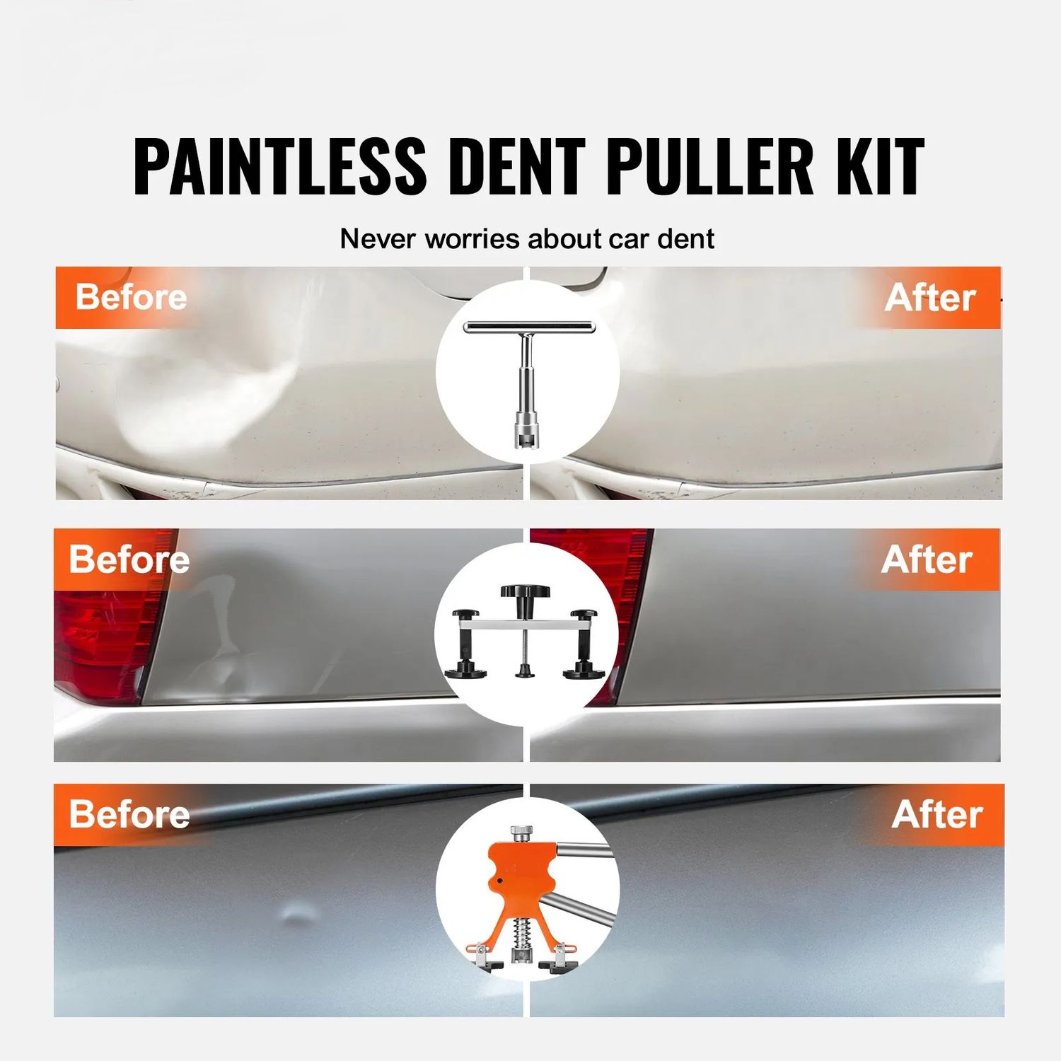 Paintless Dent Repair Kit – 57-Piece Car Dent Removal Tool Set with Glue Gun