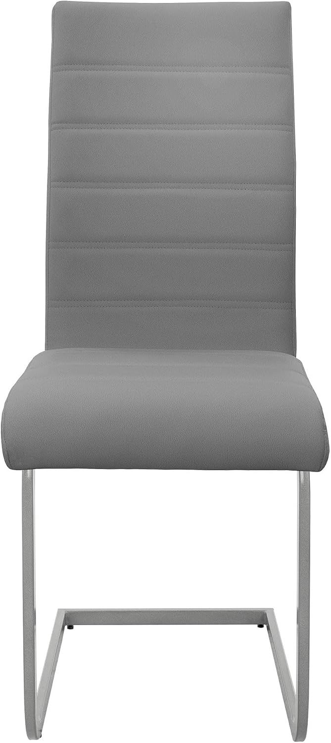 Set of 6 Ergonomic Cantilever Dining &amp; Office Chair – PU Leather Upholstered
