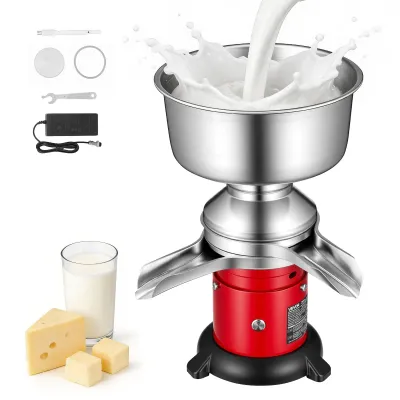 Electric Milk Cream Separator Machine 60L/H 10500RPM Stainless Steel Milk Skimmer 4.5L Bowl