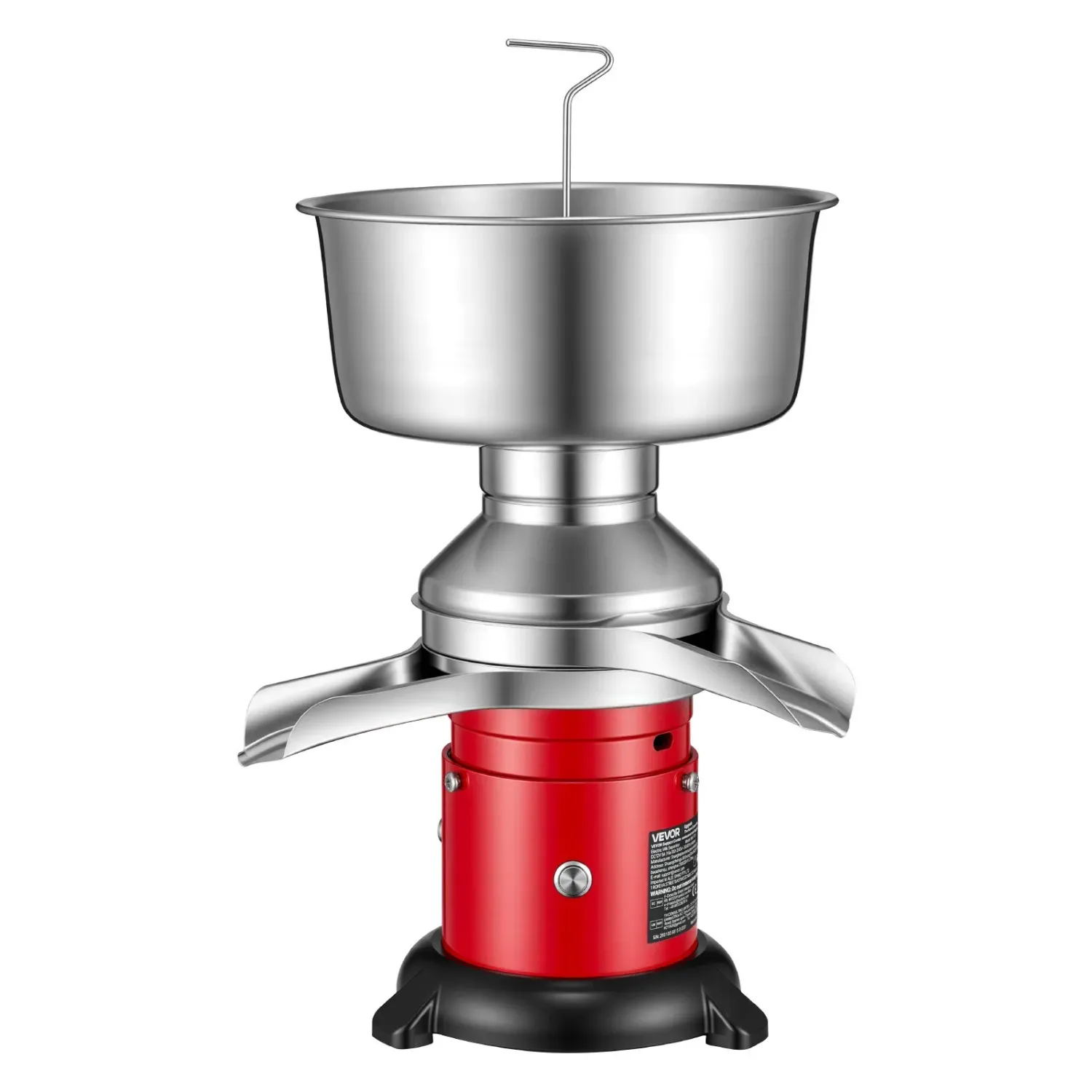 Electric Milk Cream Separator Machine 60L/H 10500RPM Stainless Steel Milk Skimmer 4.5L Bowl