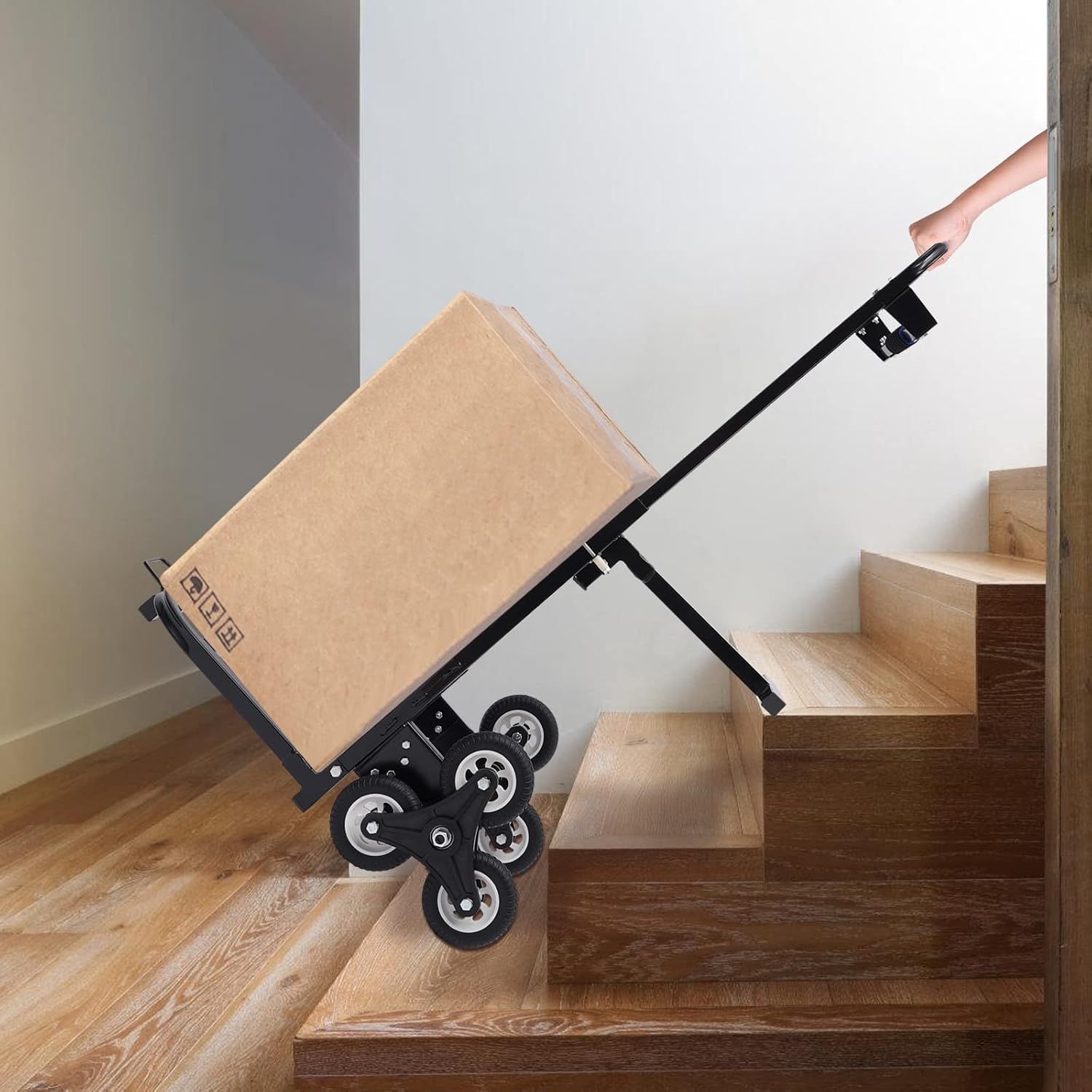 Folding Stair Climbing Sack Truck, 210kg Capacity, 6-Wheel Trolley