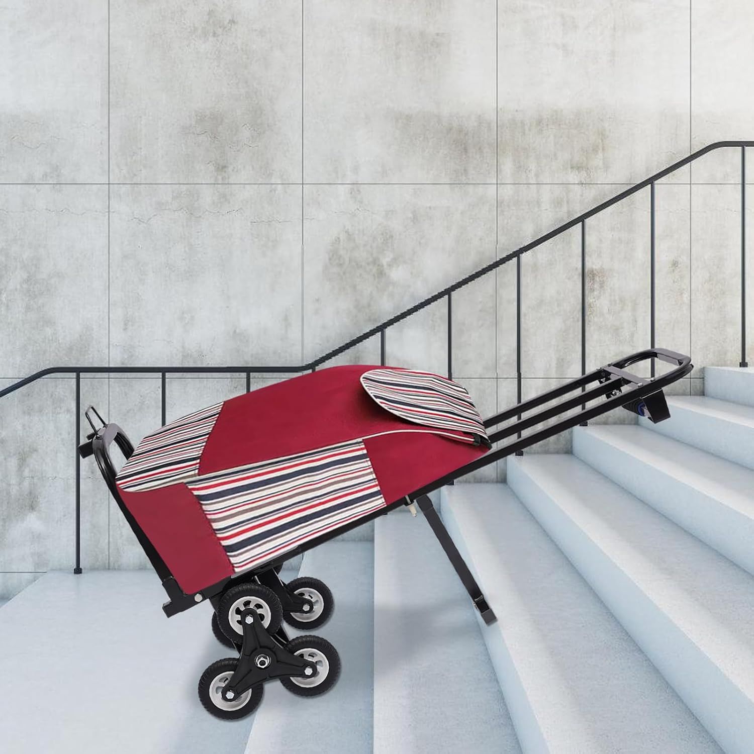 Folding Stair Climbing Sack Truck, 210kg Capacity, 6-Wheel Trolley