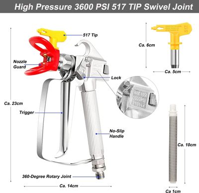 High Pressure Airless Paint Spray Gun 517 Nozzle