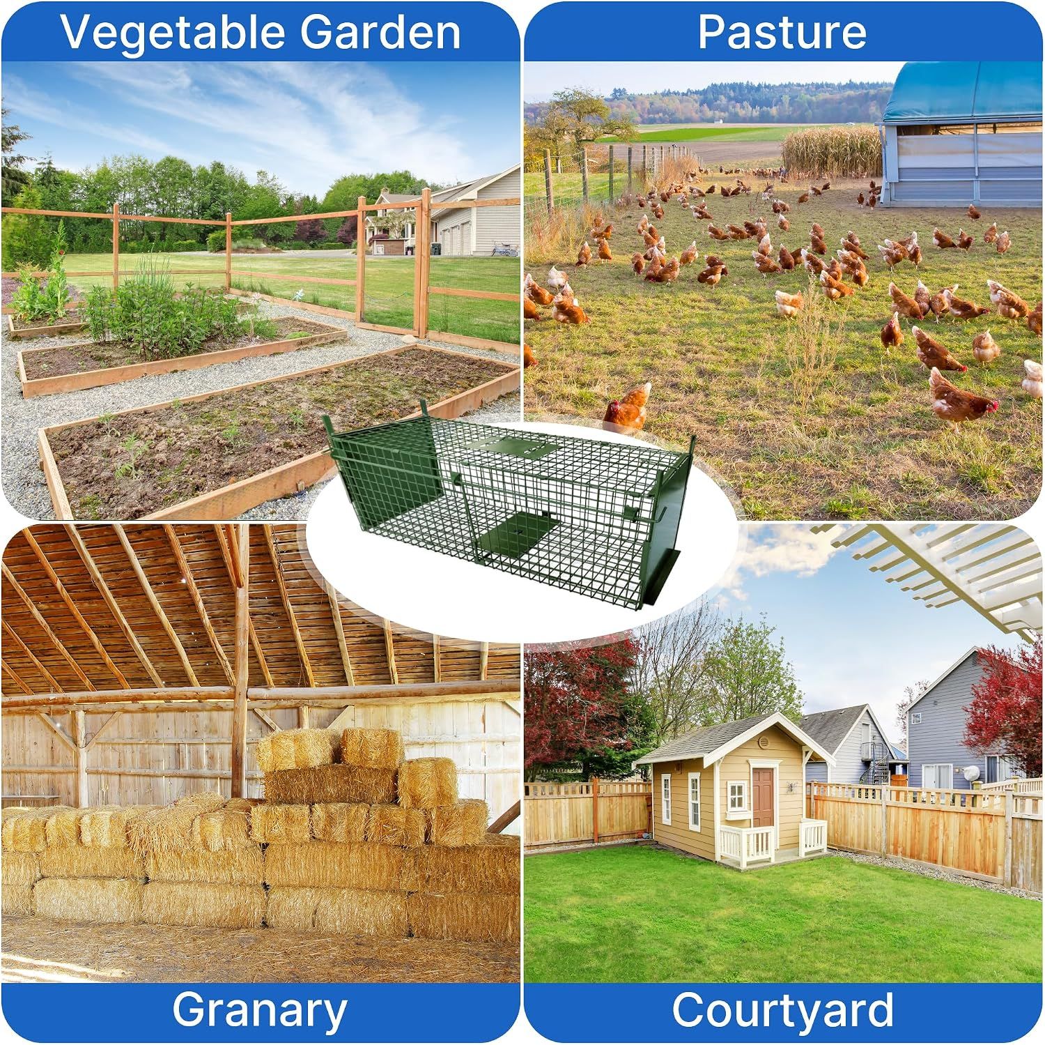 Humane Live Trap 80x28x26cm Double Door Cage