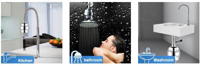 Universal Shower Filter with Replacement Filter Cartridge &amp; Teflon Tape