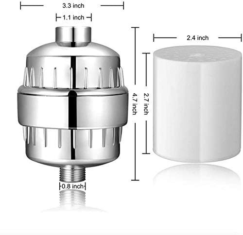 Universal Shower Filter with Replacement Filter Cartridge &amp; Teflon Tape
