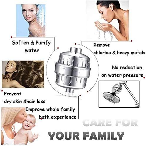 Universal Shower Filter with Replacement Filter Cartridge &amp; Teflon Tape