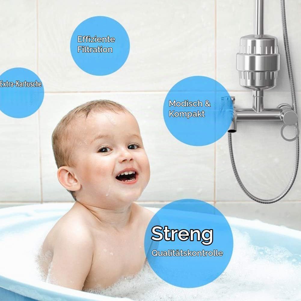 Universal Shower Filter with Replacement Filter Cartridge &amp; Teflon Tape