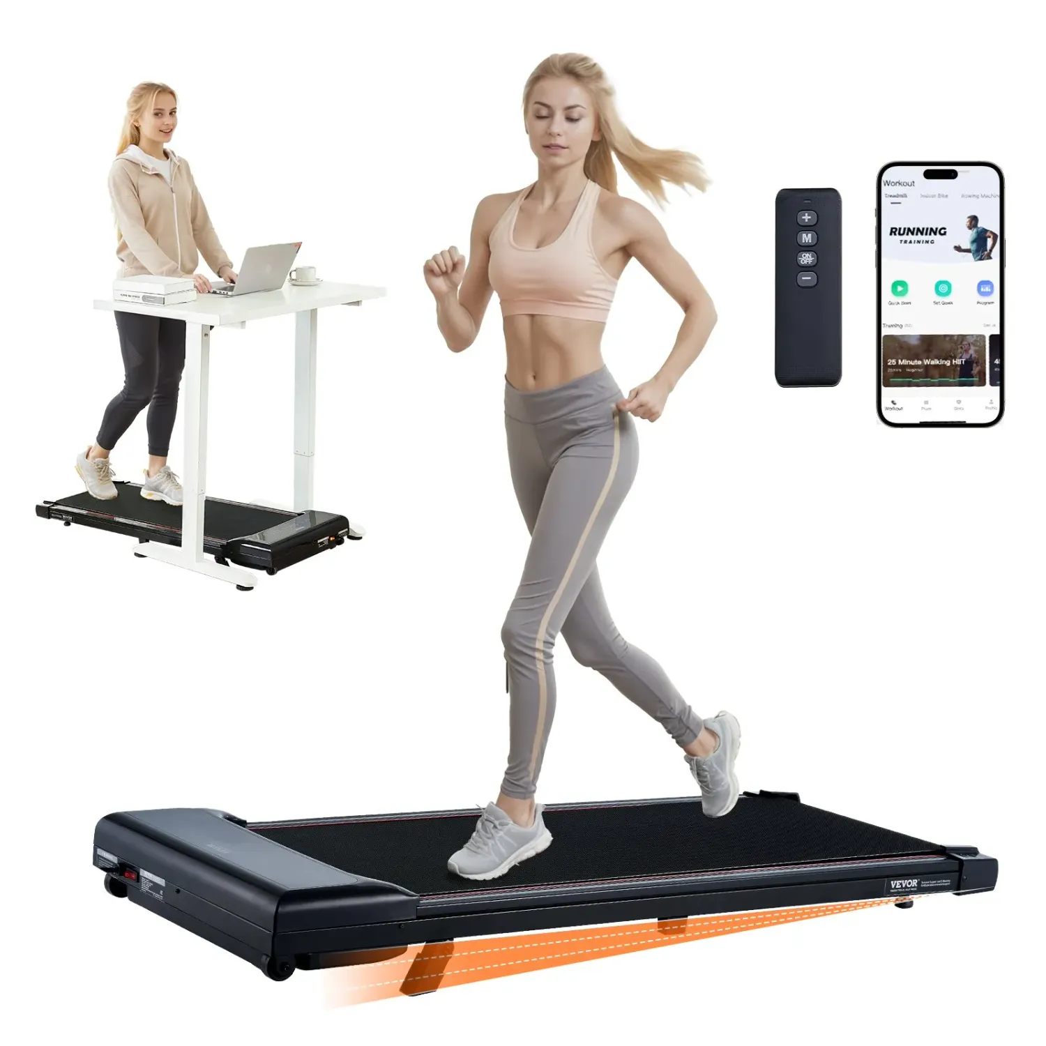 Portable S7Y Walking Pad Treadmill with 3% Incline – 2.5 HP, 6 km/h