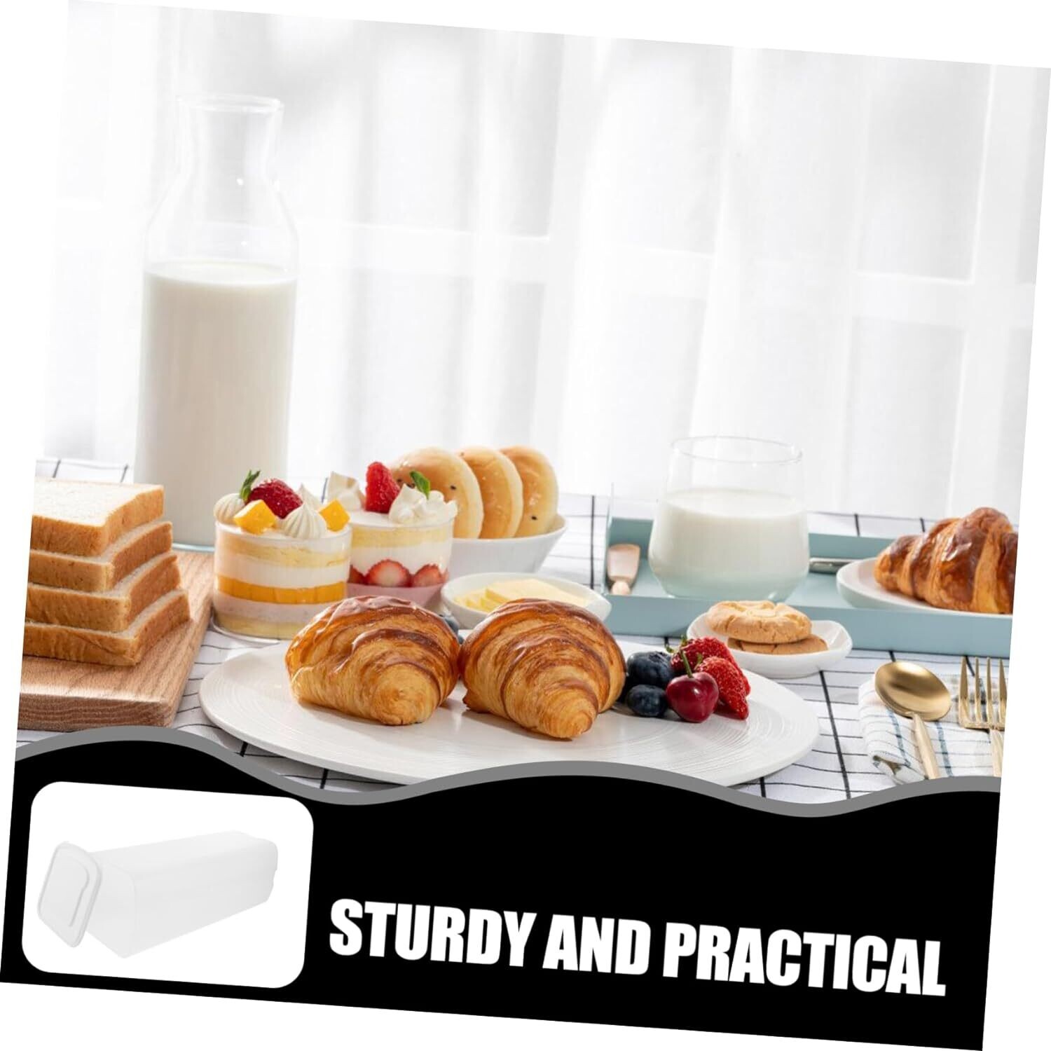 Cream Cracker Storage Container 34.5cm Sealed Bread Box Kitchen Organizer