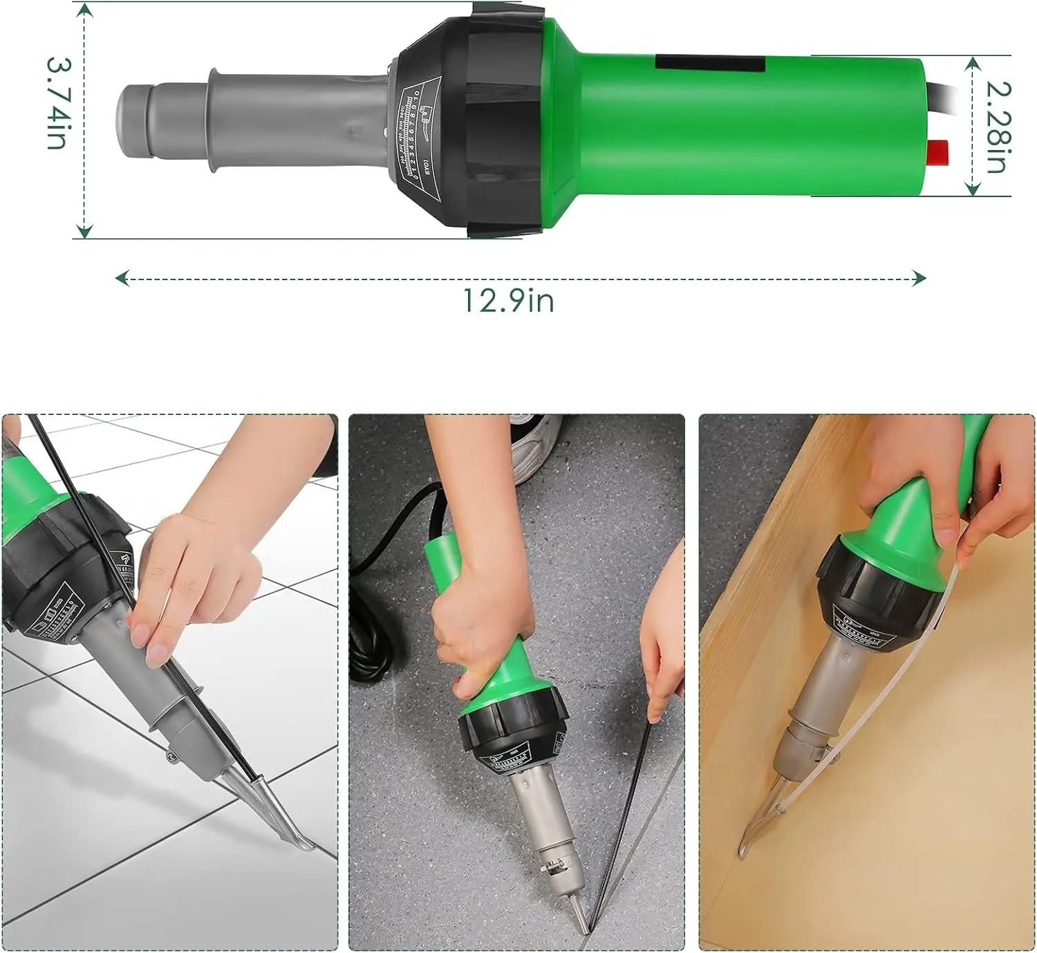 1600W Hot Air Plastic Welding Gun 220V PP PVC PE Welder Kit