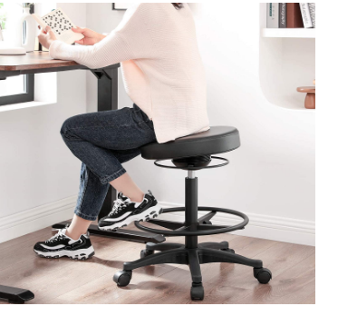 Ergonomic Adjustable Work Stool with Footrest