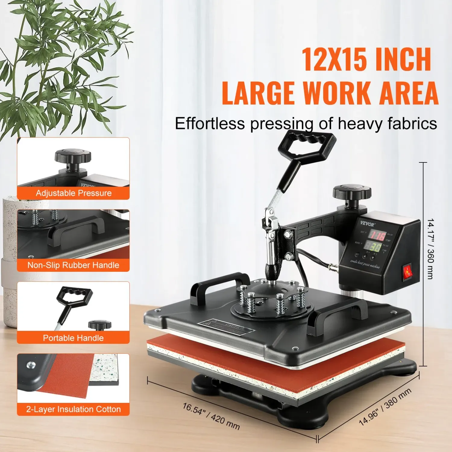 8 in 1 Heat Press Machine 38x30cm T Shirt Mug Sublimation Transfer Machine