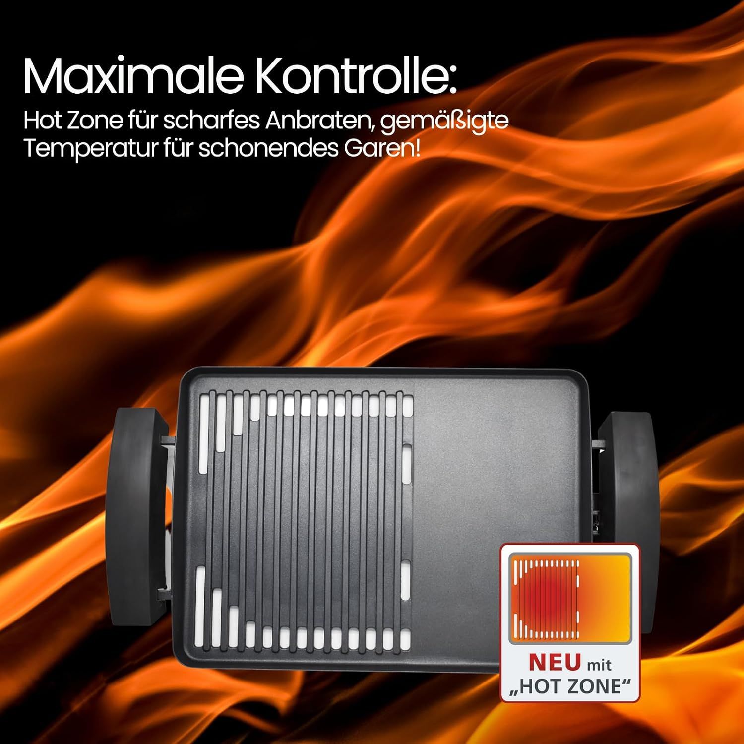 2200W Table Grill Teppanyaki BBQ Electric Grill with Glass Lid