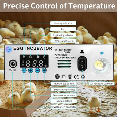 16 Egg Automatic Incubator, Digital Temperature Control &amp; Automatic Egg Turning for Chicken Duck Goose Eggs