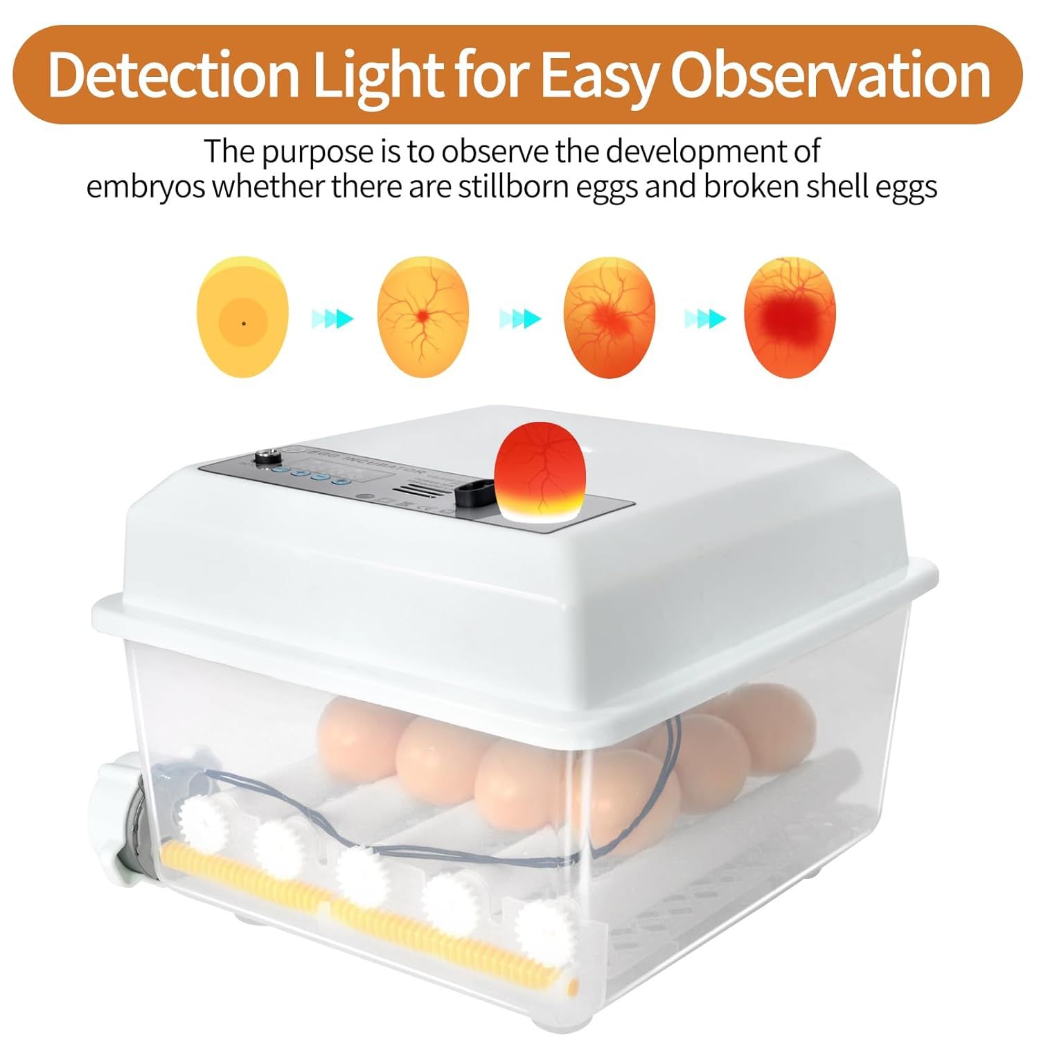 16 Egg Automatic Incubator, Digital Temperature Control &amp; Automatic Egg Turning for Chicken Duck Goose Eggs