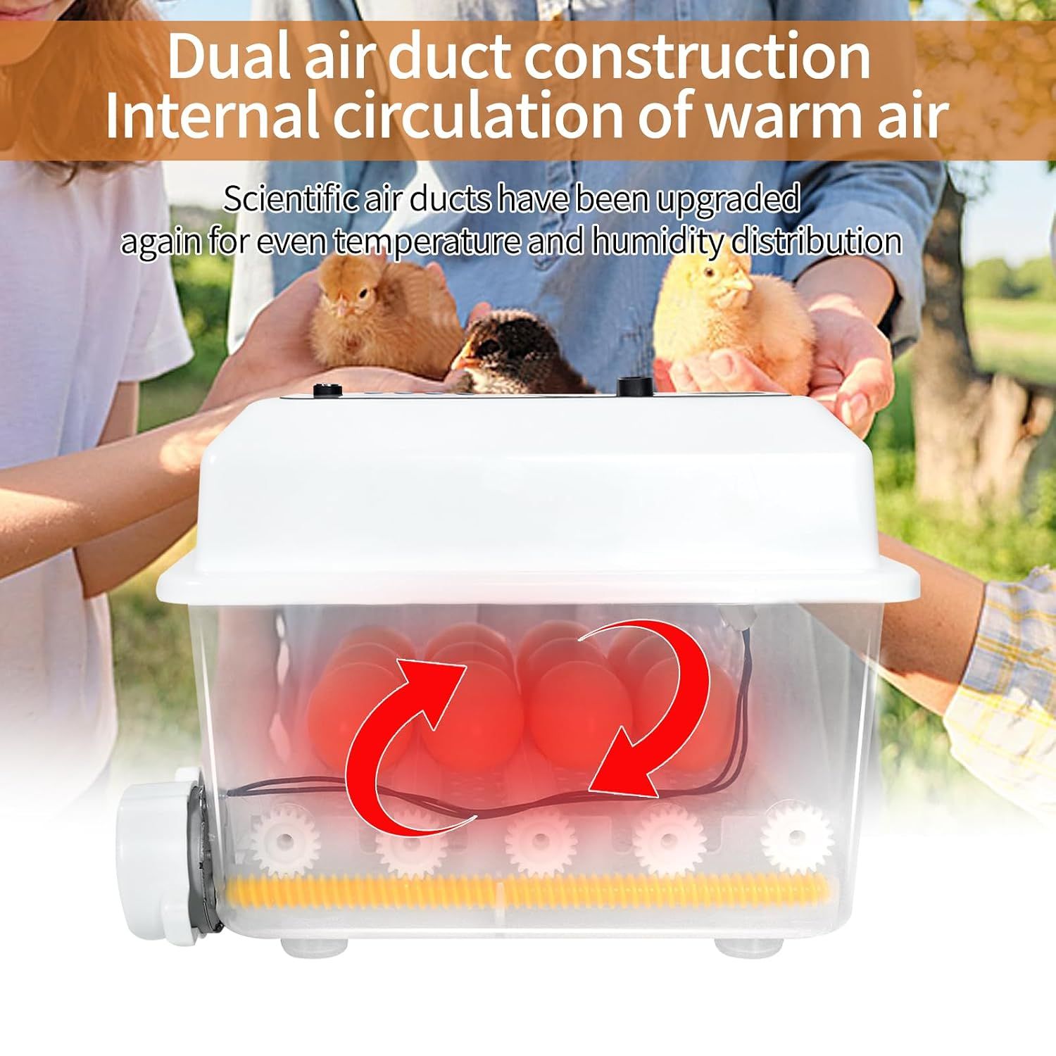 16 Egg Automatic Incubator, Digital Temperature Control &amp; Automatic Egg Turning for Chicken Duck Goose Eggs