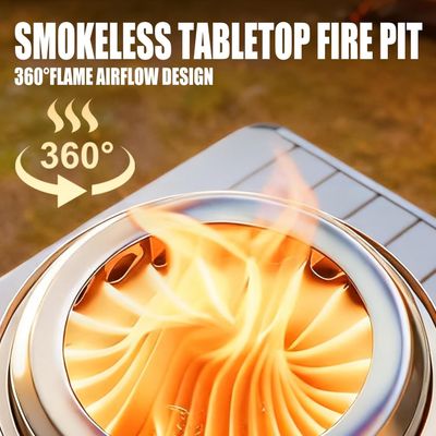 Portable Smokeless Fire Pit Stove Stainless Steel Camping Wood Burner