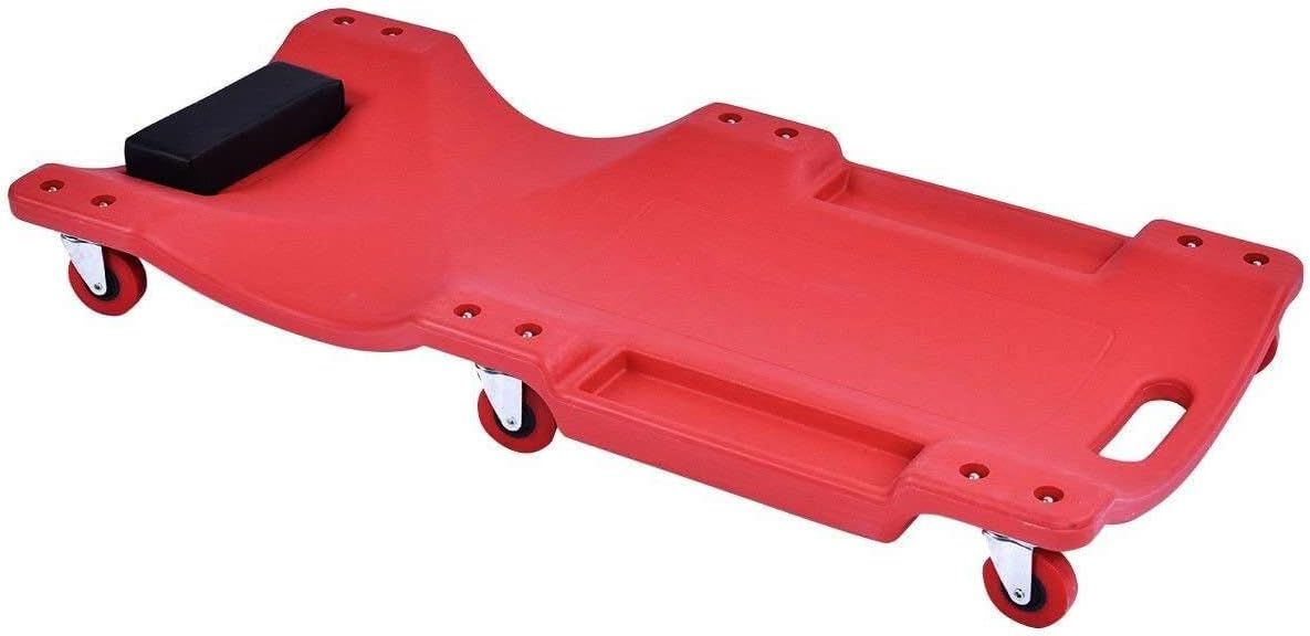 Padded Rolling Vehicle Creeper with Tool Tray