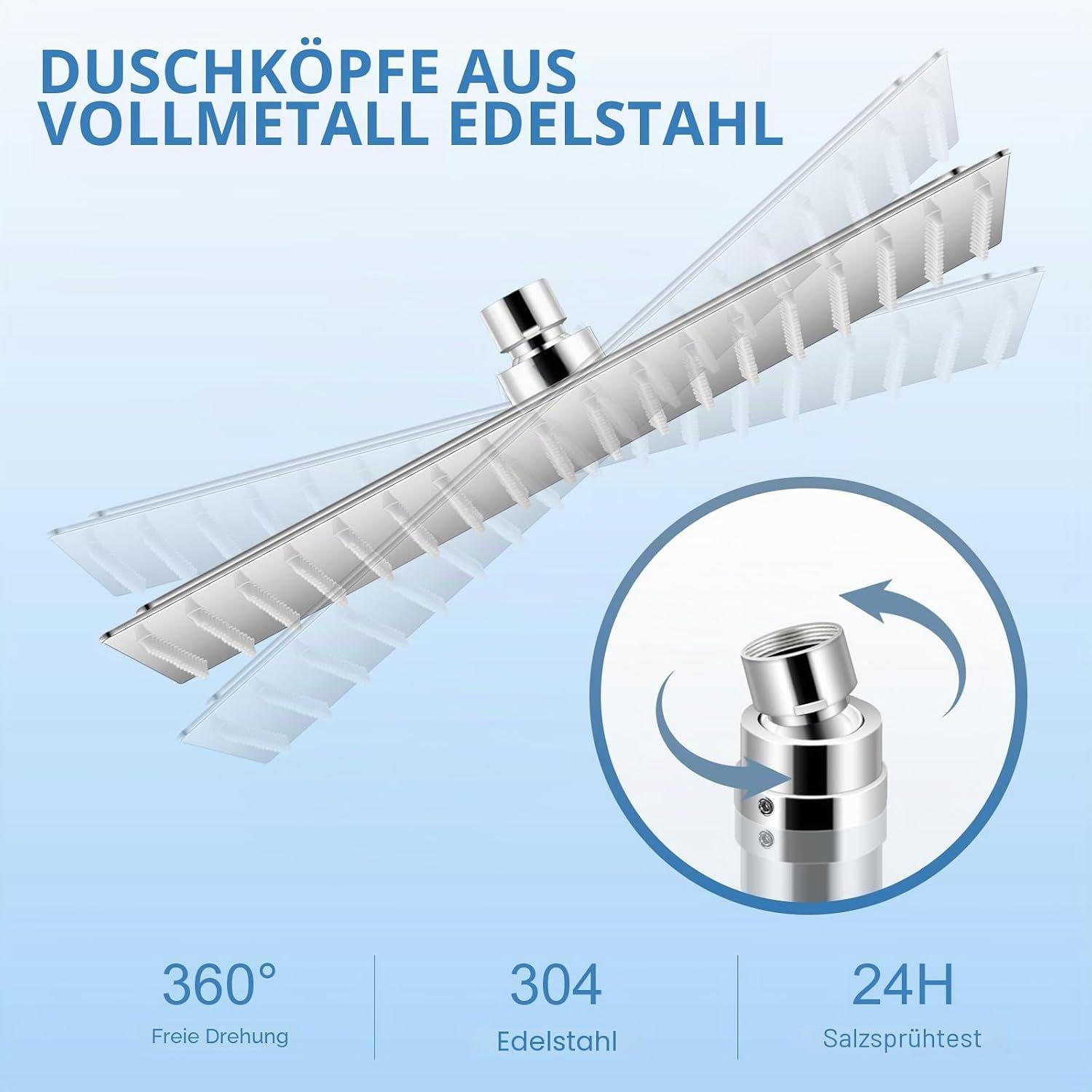 Rain Shower Head 40x40cm Stainless Steel Chrome