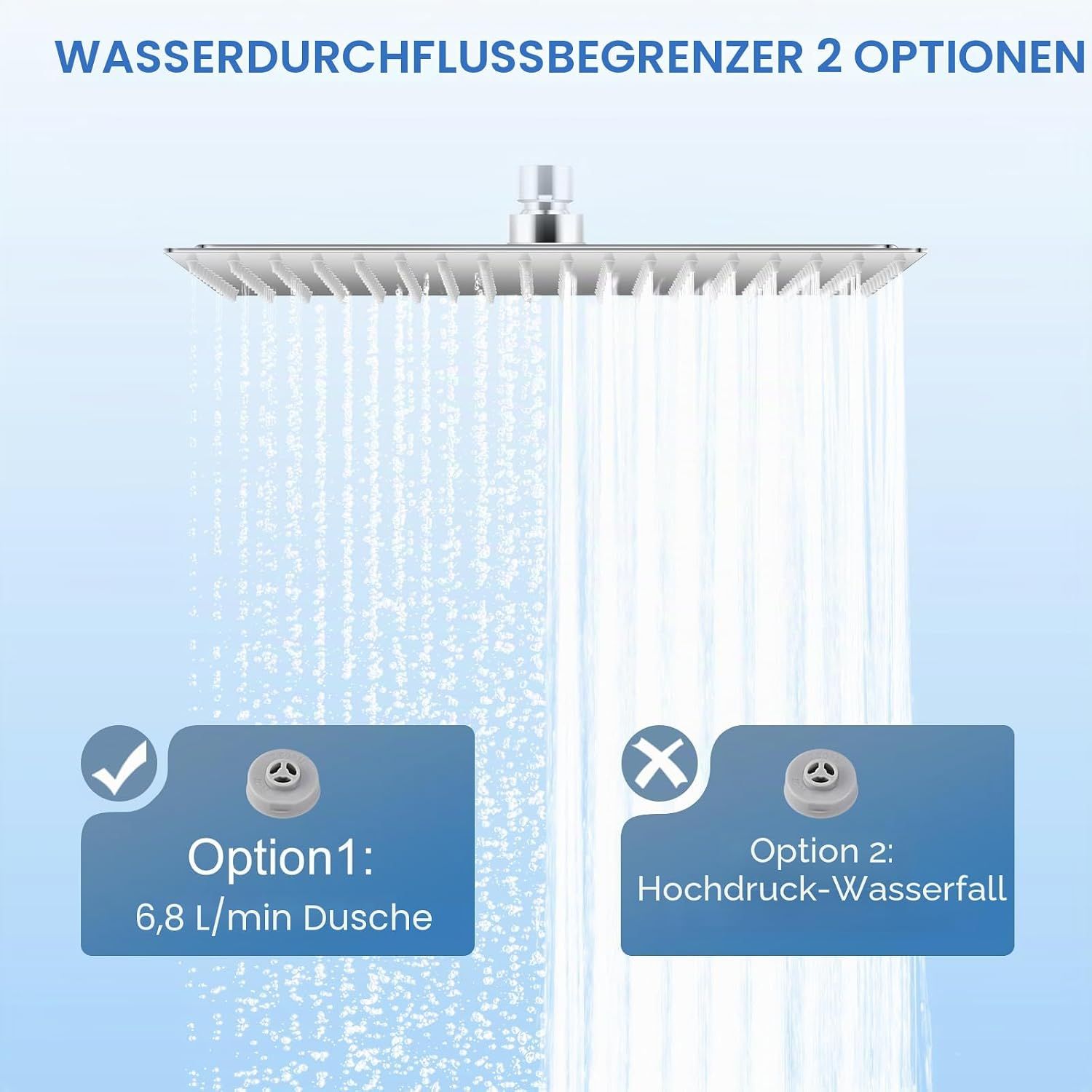 Rain Shower Head 40x40cm Stainless Steel Chrome