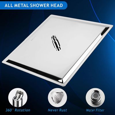 Rain Shower Head 16-Inch Square Chrome – Stainless Steel