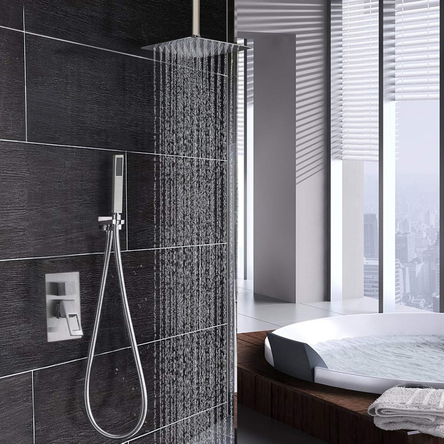 Rain Shower Head 16-Inch Square Chrome – Stainless Steel