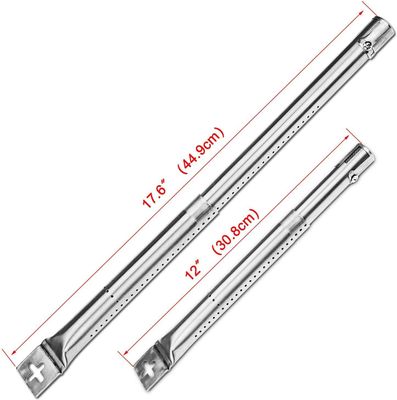 3-Piece Adjustable Stainless Steel Tube Burners for Gas Grill – 12" to 17½"
