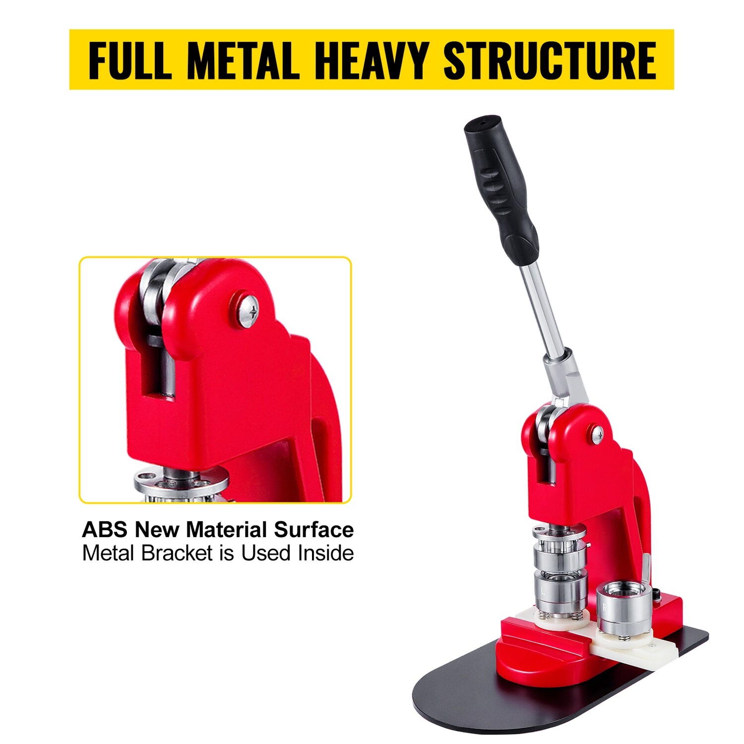 44mm Button Maker Machine with 1000 Buttons Badge Press Kit