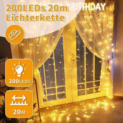 String Lights 20M 200 LED Fairy Lights – Warm White | Waterproof Outdoor &amp; Indoor String Lights