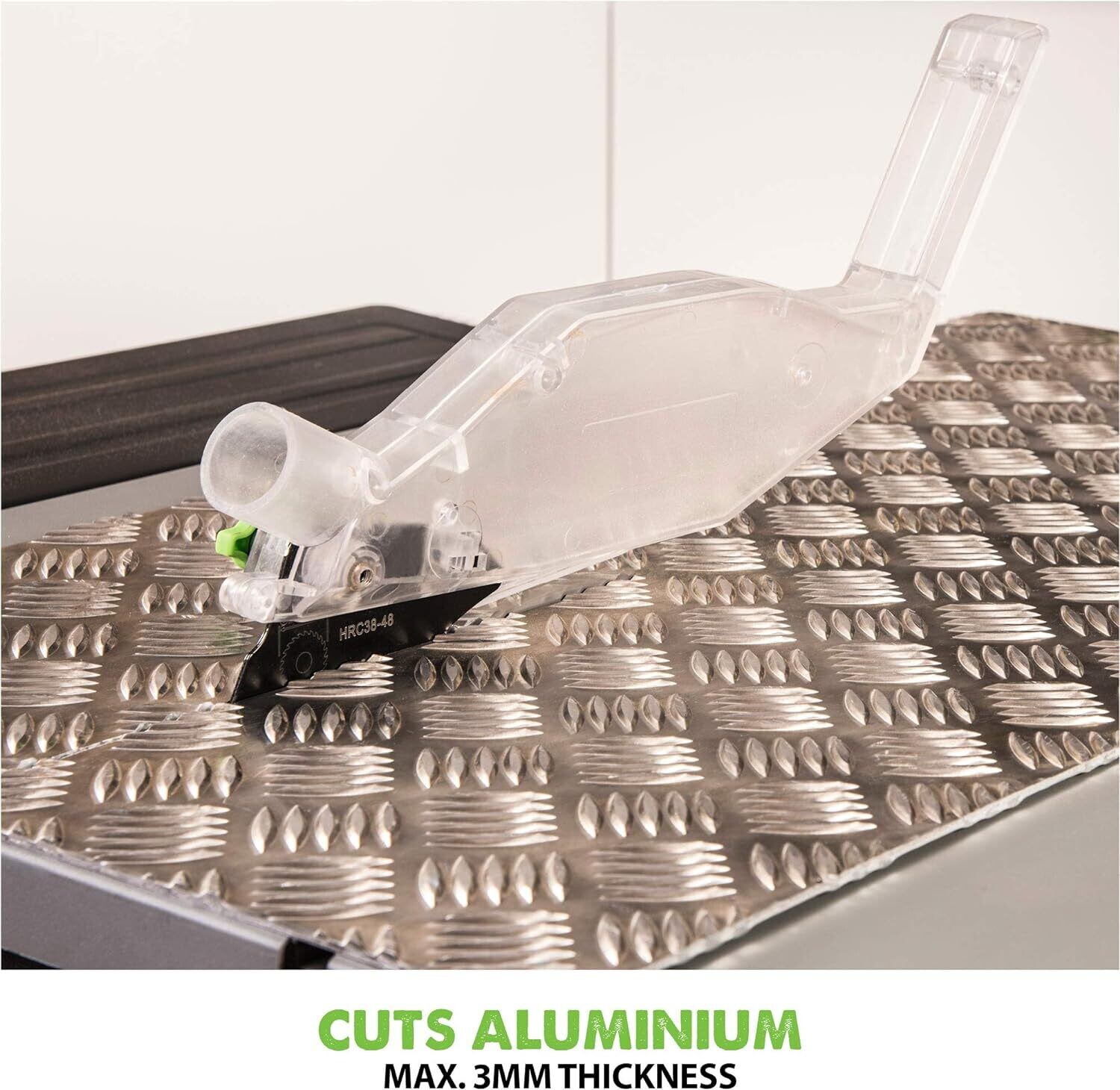 1500W Table Saw with 255mm TCT Blade – Silver/Green, 230V