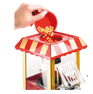 Retro Hot Air Popcorn Maker – 1.9L Oil-Free Electric Popcorn Machine