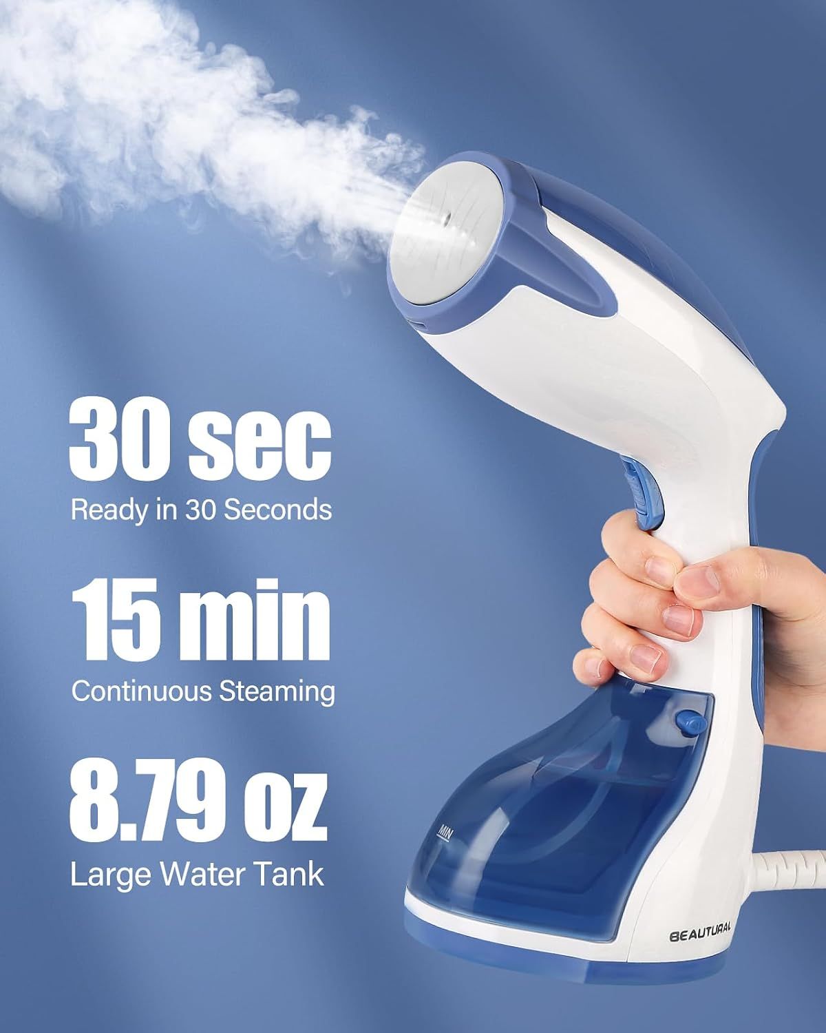 1200W Portable Handheld Garment Steamer Fast Heat Up Wrinkle Remover