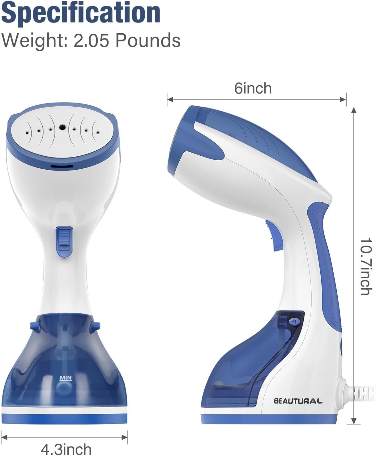 1200W Portable Handheld Garment Steamer Fast Heat Up Wrinkle Remover
