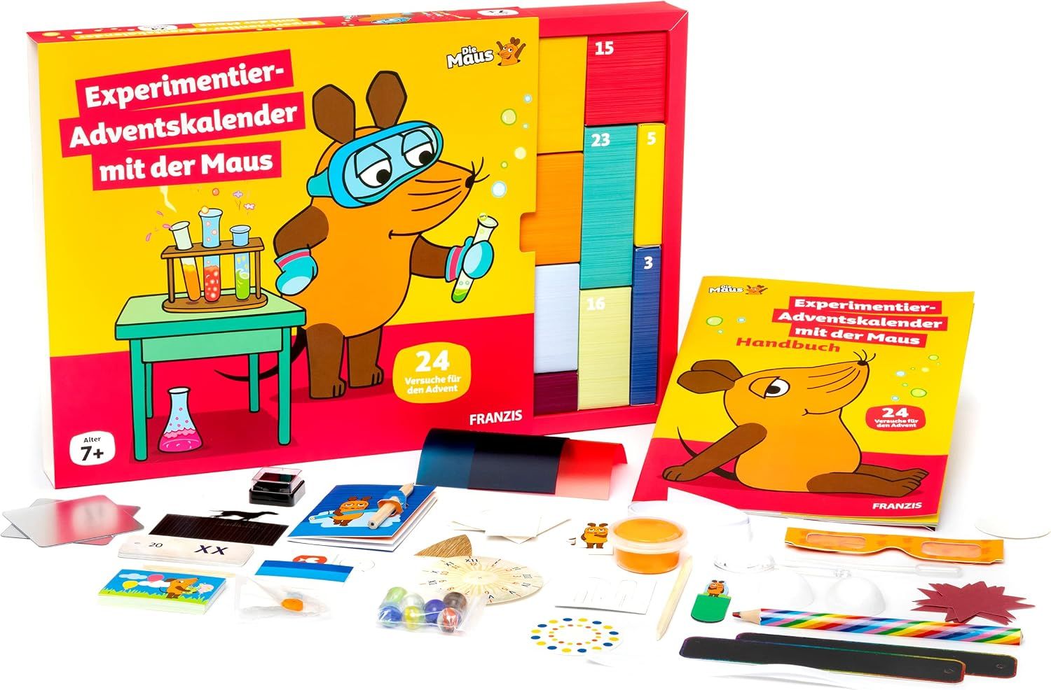 FRANZIS Experiment Advent Calendar with the Mouse – 24 Fun Science Experiments for Kids 7+