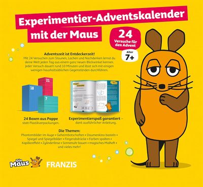 FRANZIS Experiment Advent Calendar with the Mouse – 24 Fun Science Experiments for Kids 7+