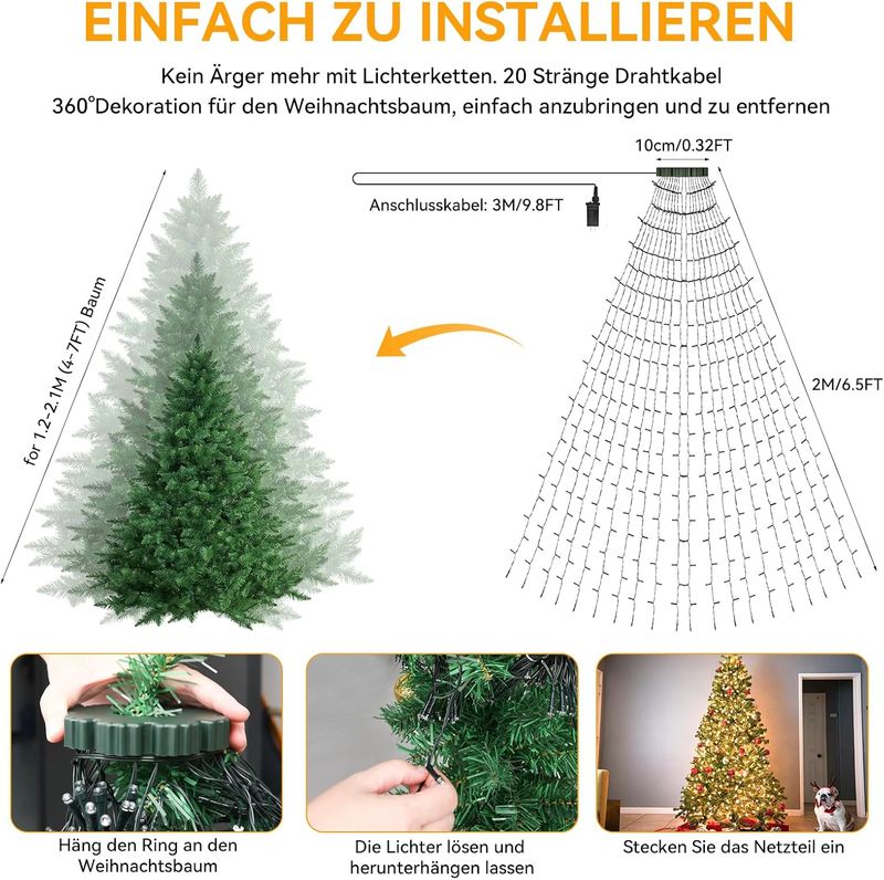 Christmas Tree Fairy Lights 400 LED Colourful