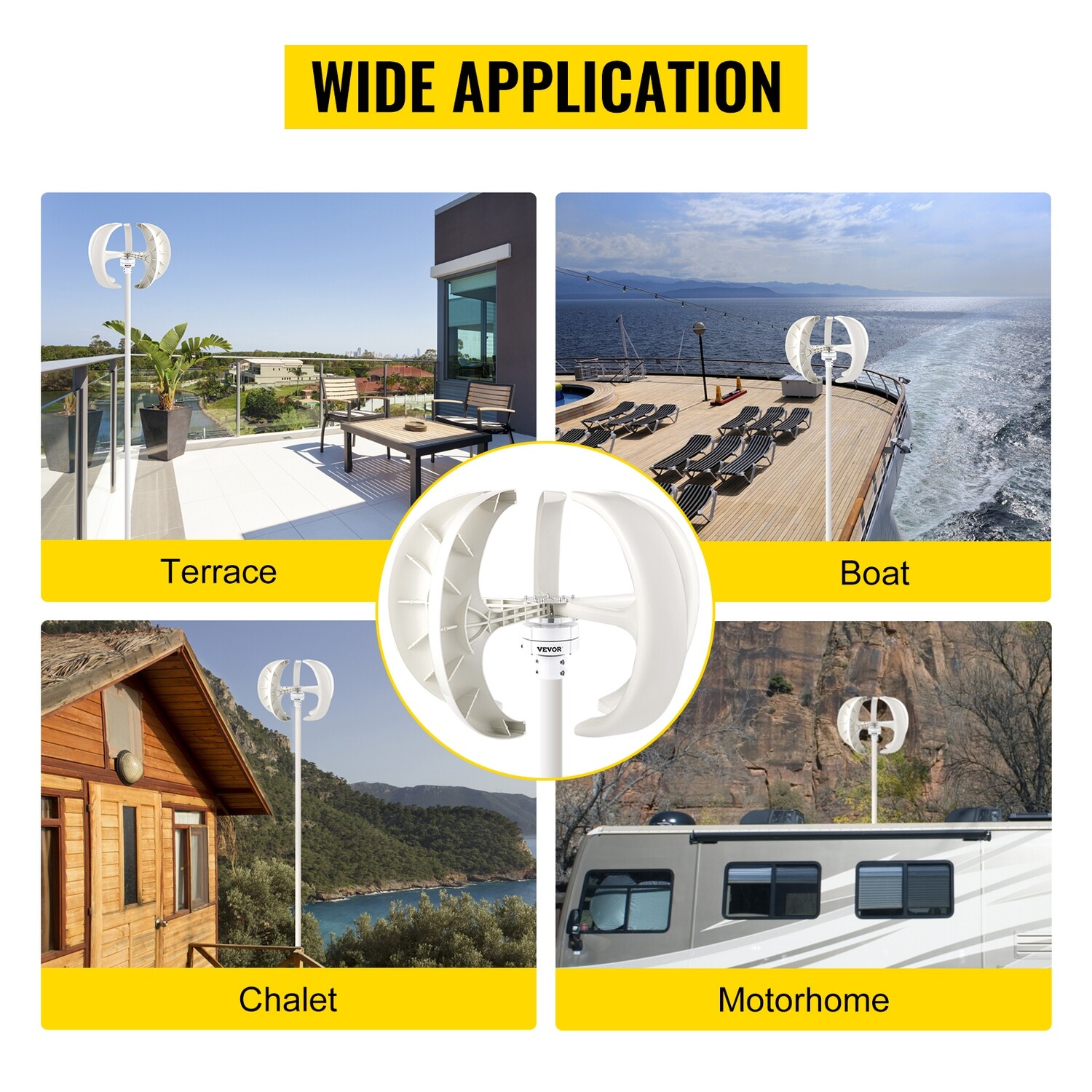 5-Blade Vertical Axis Wind Turbine Generator - 600W 12V Efficient Energy Solution for Sustainable Power Generation