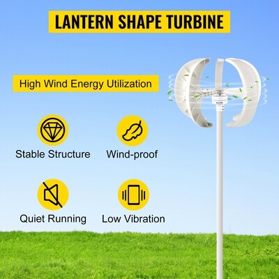 5-Blade Vertical Axis Wind Turbine Generator - 600W 12V Efficient Energy Solution for Sustainable Power Generation