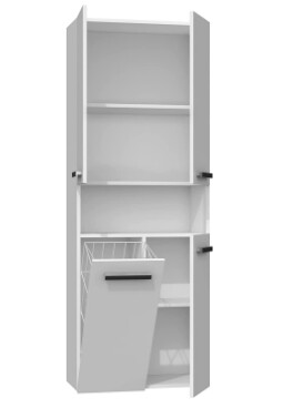 Cabinet with 1 Built-in Laundry Basket – Storage Organizer for Clothes and Household Items
