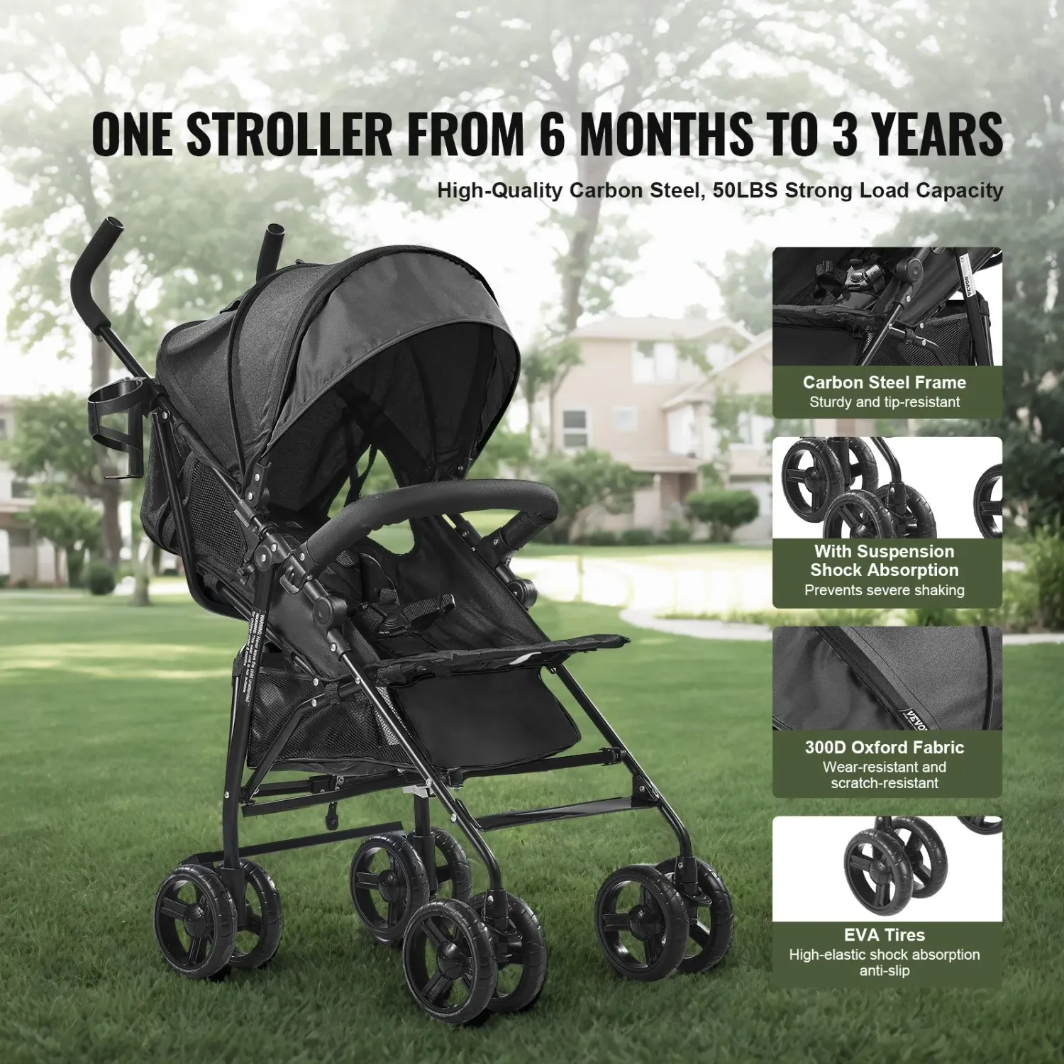 Stroller Pushchair with Pockit Compact Folding Baby Stroller – Lightweight Travel Pushchair | 15 kg Capacity