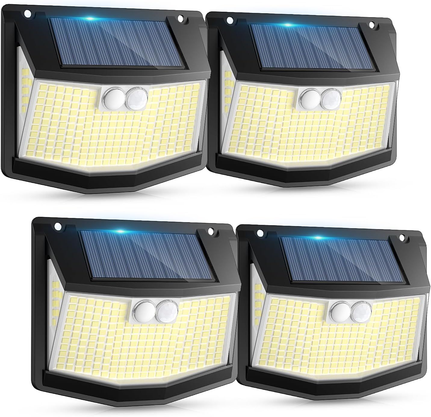 SolarSecurity Lights – 248 LED, 270° Wide-Angle, Motion Sensor &amp; IP65 Waterproof 4 pack