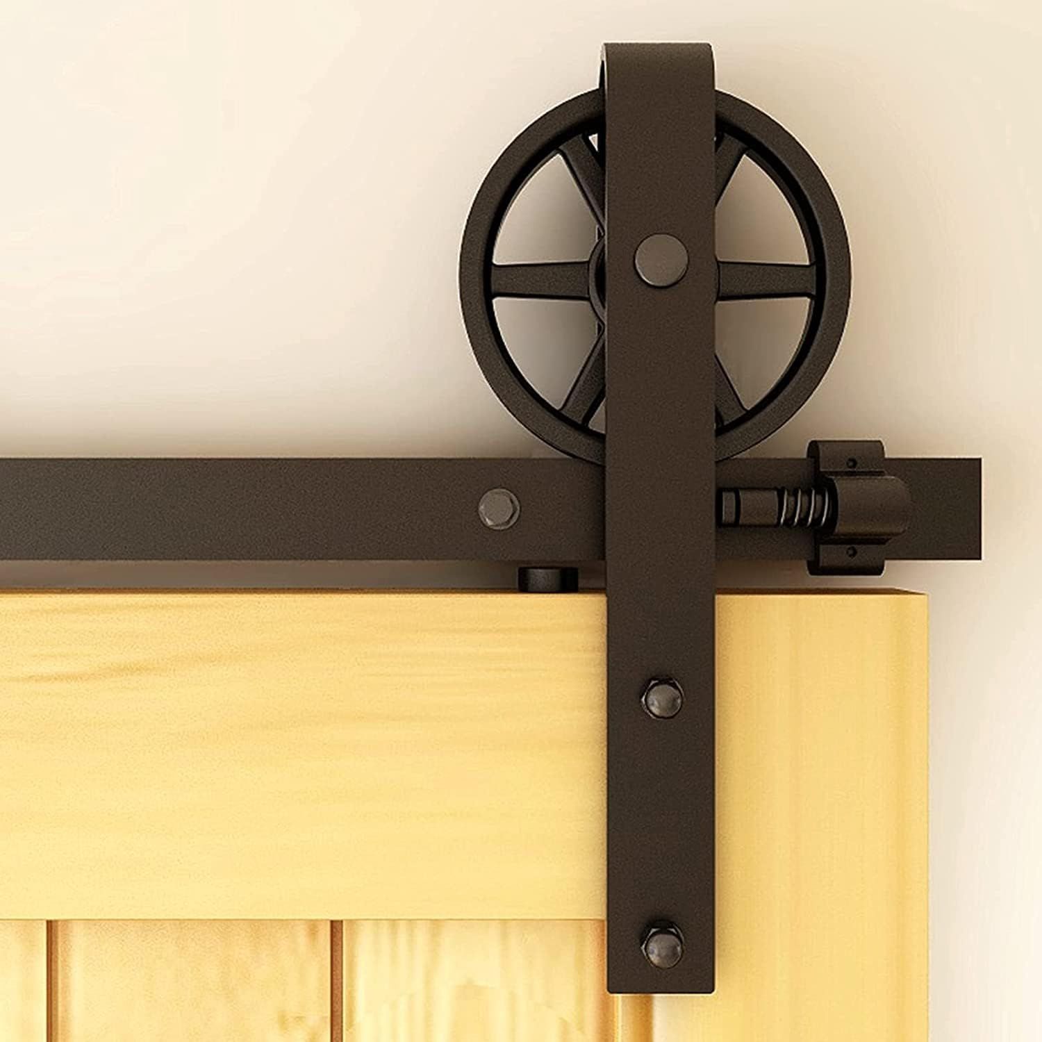Barn Door Hardware Kit Double Sliding 305CM 10FT Track with Large J Shape Rollers
