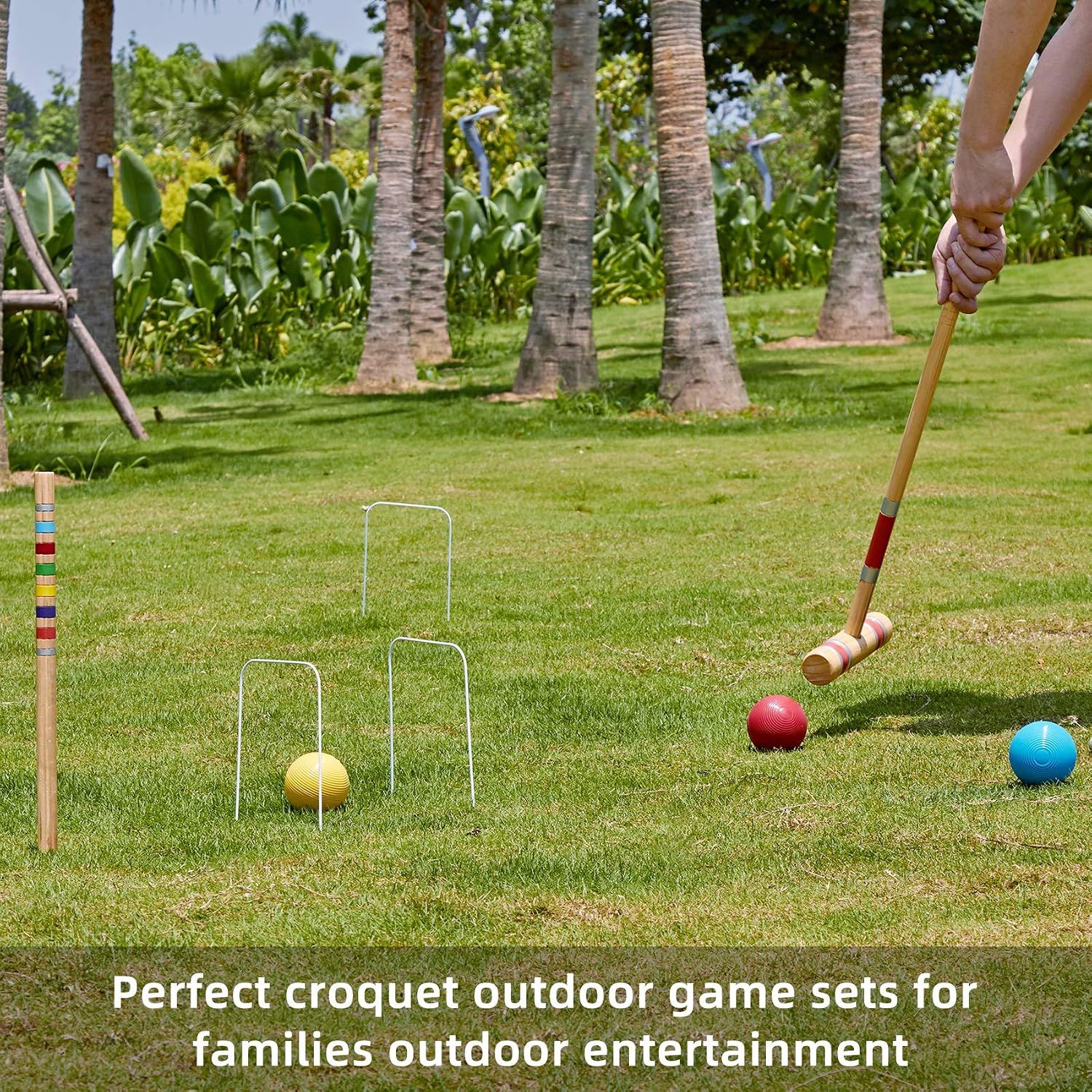 Six Player Outdoor Croquet Set – Complete Family Lawn Game