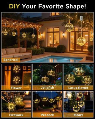 LED Starburst Firework Lights 6 Pack Fairy String Lights with Remote Control