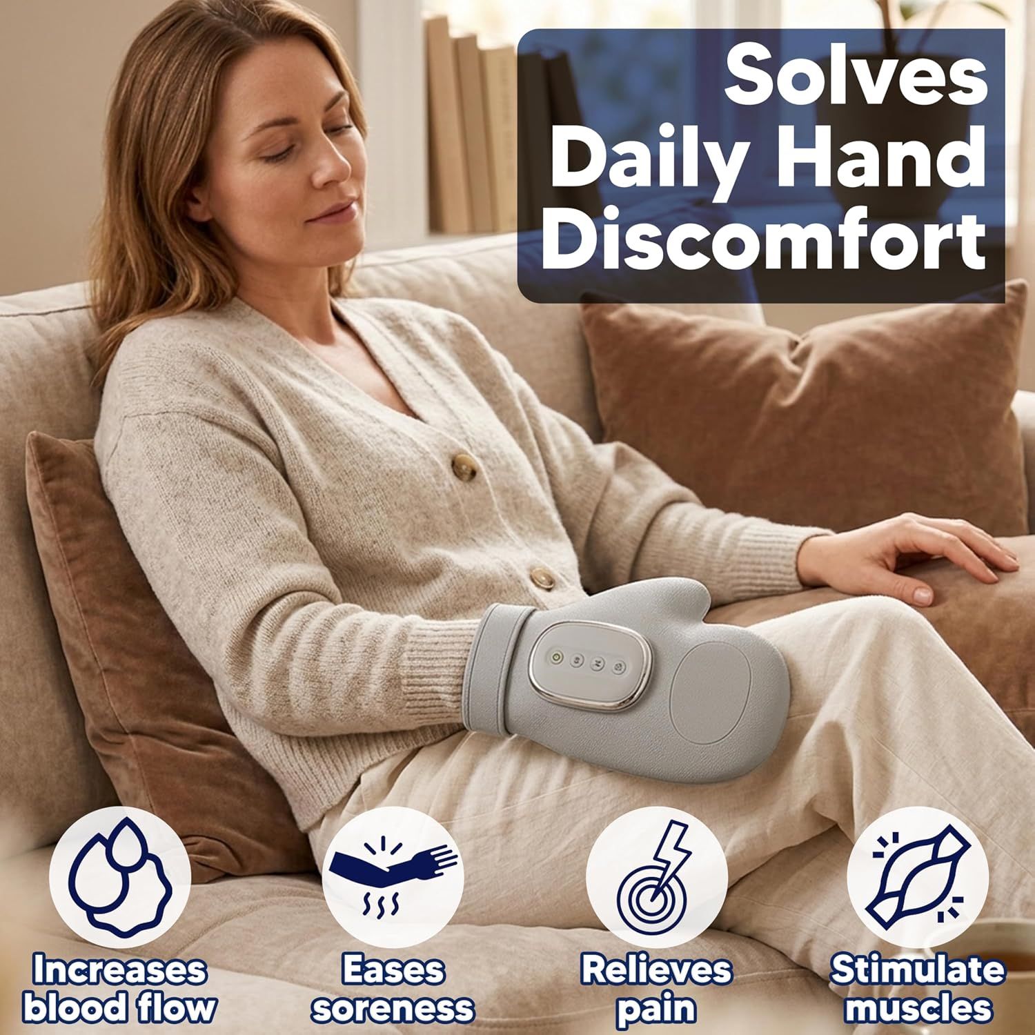 Hand Massager Heat Compression Rechargeable