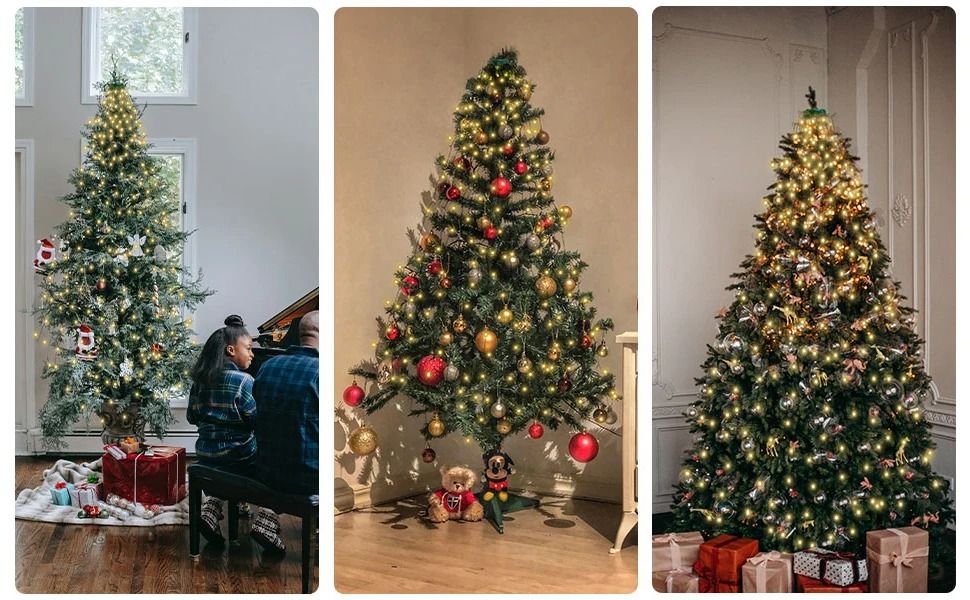 1.5M 200LED Ring Christmas Tree Topper Lights Waterproof USB Multicolor Warm White Holiday Decoration