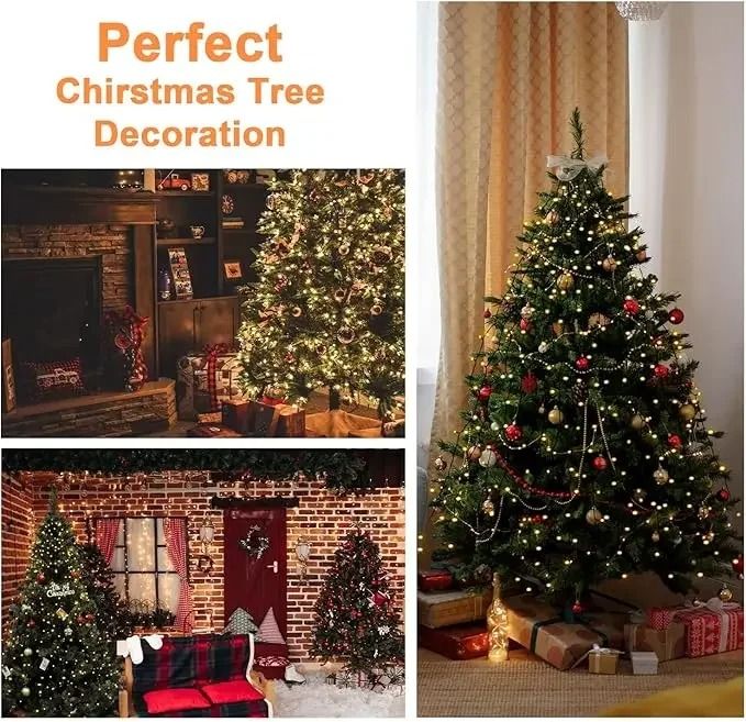 1.5M 200LED Ring Christmas Tree Topper Lights Waterproof USB Multicolor Warm White Holiday Decoration