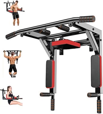 Pull Up Multifunction Wall-Mounted Pull-Up Bar &amp; Dip Station – 200KG Capacity