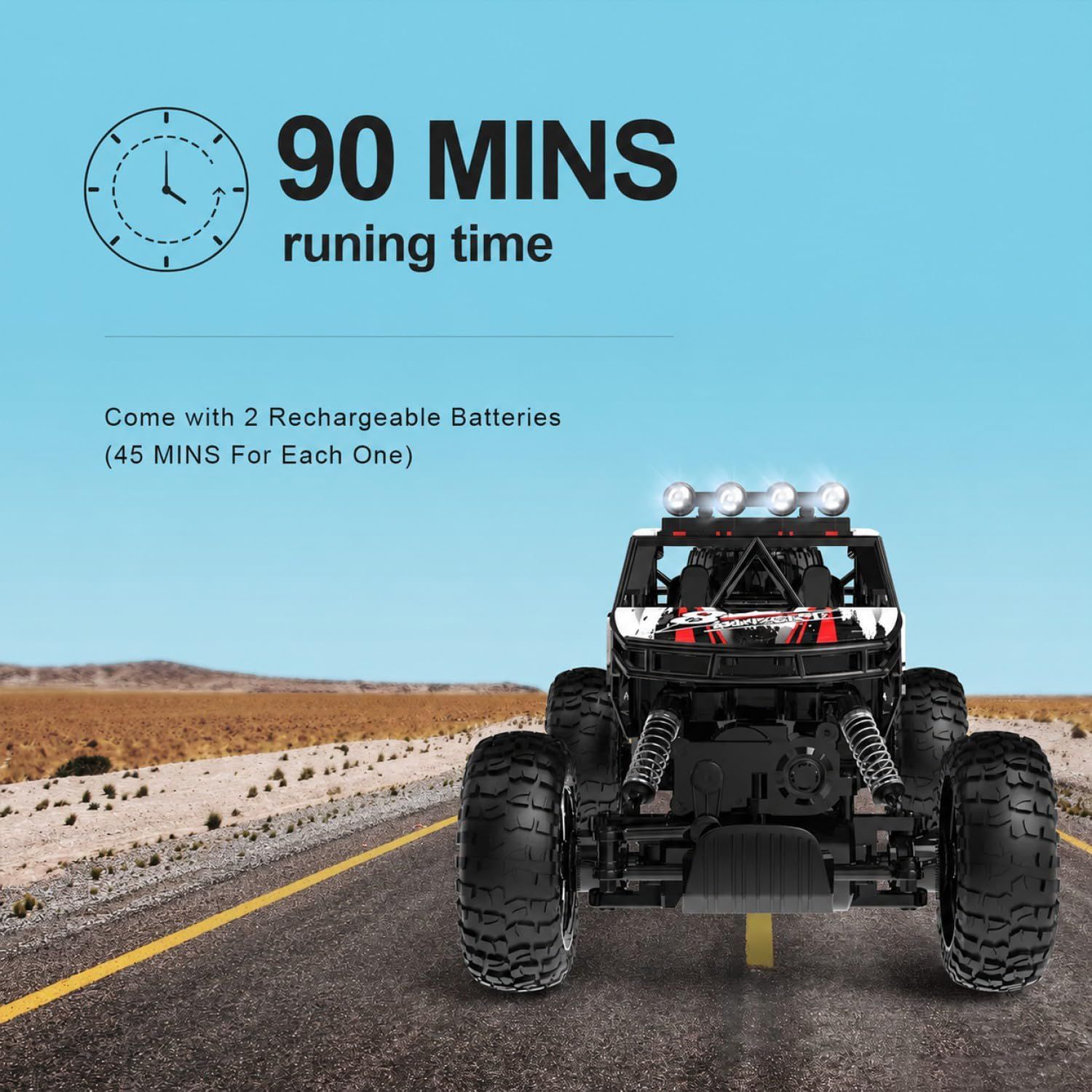 1:14 Scale 4WD RC Rock Crawler – Dual Motor Off-Road Truck with 2 Batteries